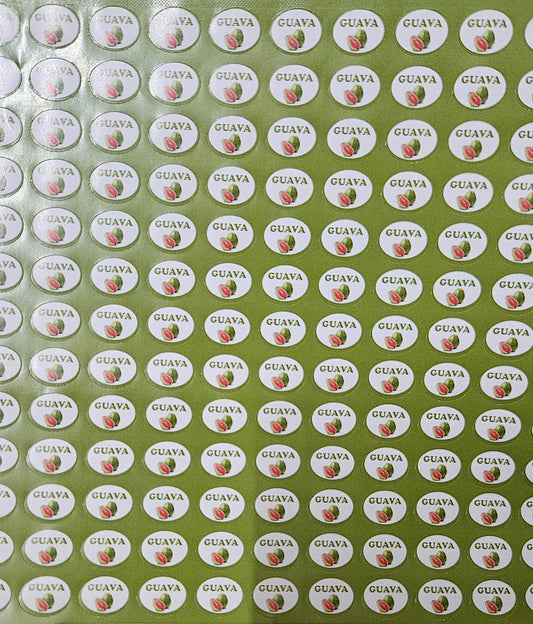 Guava Flavour Small 0.5 inch Chocolate Stickers