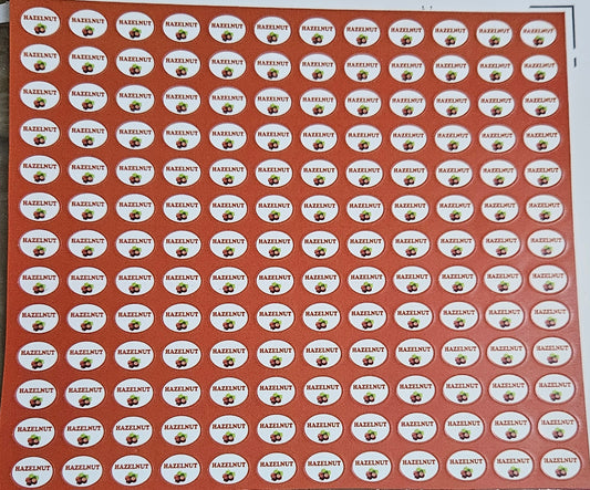 Hazelnut Flavour Small 0.5 inch Chocolate Stickers