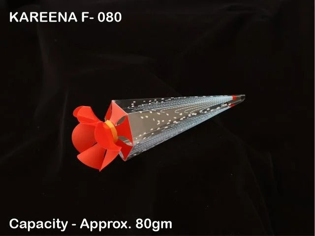 F-080 Pack of 10 | Candy Shape PVC Folding Box set of 10 | MEDIUM CONE Shaped PVC Box