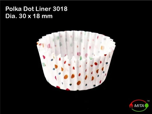 White Paper Liner 3018 Polka Dots (CHOCOLATE) Pack of 1000