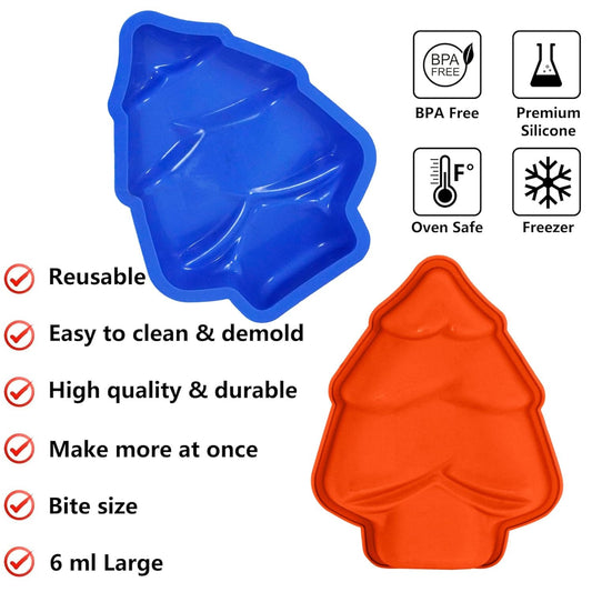 Christmas Tree silicon Mould for chocolates, cakes & cookies (Mulipurpose use) | 3D Xmas Candy Mold Fondant Mold for Candle Making Baking Making Soap Wax Cake Mousse Ice Cream