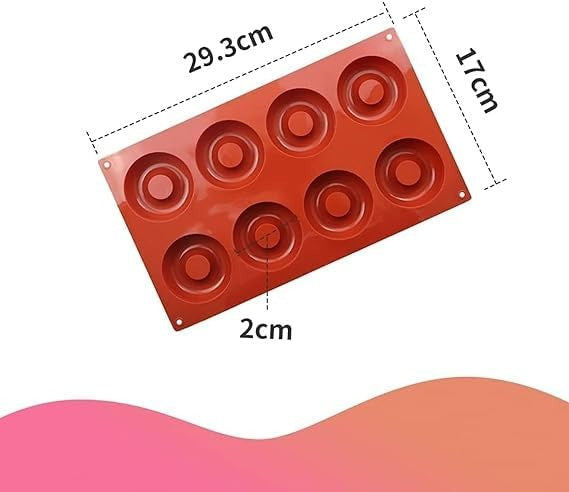 Silicone 8 Cavity Donut Baking Pan|Spiral Donut Cake Mousse Mold| Non Stick Mould for Perfect Shaped Donuts, Muffin, Cake, Biscuit, Bagels - Pack of 1 (Copy)