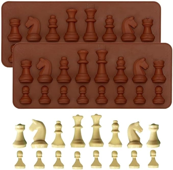 Silicone Chocolate Chess Mould - Chocolate Cake Jelly Ice Cream Fondant Mold Baking for DIY Candy Topper Decoration