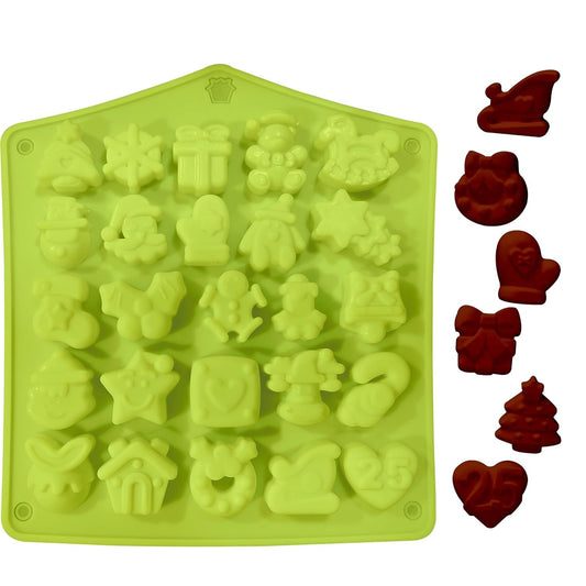 Christmas Chocolate Moulds Silicone Chocolate Mould 25-Cavity | Gift Box Christmas Molds Non-Stick Chocolate Silicone Moulds 3D Xmas Candy Mold Trays for Jelly Cookies Cake Fondant Mold