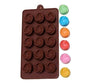 Silicone Chocolate Mould 15 Cavity Rose Shape Mould Candy Mold Baking Tools for Cake Chocolate Ice Jell-O Pack of 1
