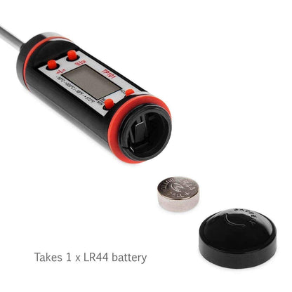 Black Food Thermometer, Digital Cooking Round Instant Read Meat Kitchen Thermometer