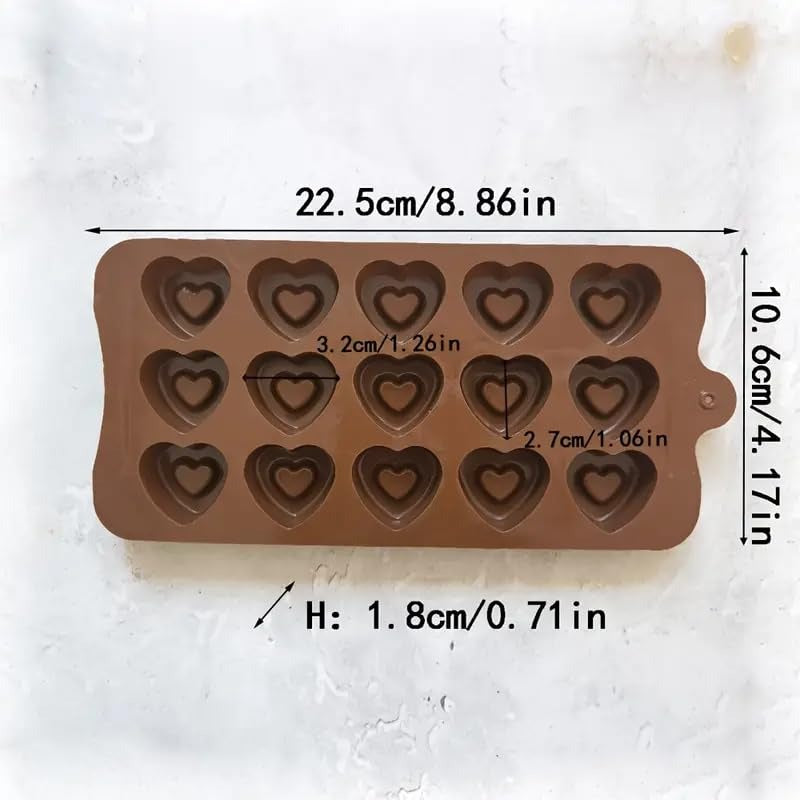 15 Cavity Mini Heart Chocolate Mould | Candy Chocolate Mould | DIY Wax Melt Mould for Baking | Non-Stick Chocolate Mould | Fondant Mould | Ideal for Ice Cube, Jelly, Gummy (5-7gm only)