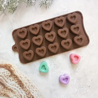 15 Cavity Mini Heart Chocolate Mould | Candy Chocolate Mould | DIY Wax Melt Mould for Baking | Non-Stick Chocolate Mould | Fondant Mould | Ideal for Ice Cube, Jelly, Gummy (5-7gm only)