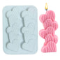2 Cavity Stript Heart Shape Candle Mould, Joint Heart Flower Candle Mould for Candle Making Multi-Purpose Silicone Mould for Chocolate Resin soap (4.5 x 3.7 x 0.5 Inch)