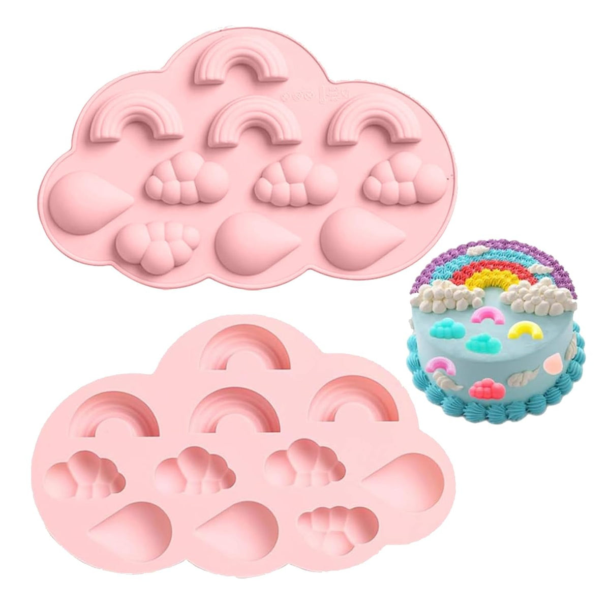 Silicone Rainbow Shape Chocolate Mold |Weather Theme Mould for Cake Decoration |Ice Cube Tray |Baking Mould for Chocolate, Hard Candy, Ice Cubes, Gummy, Chocolate, Toffee