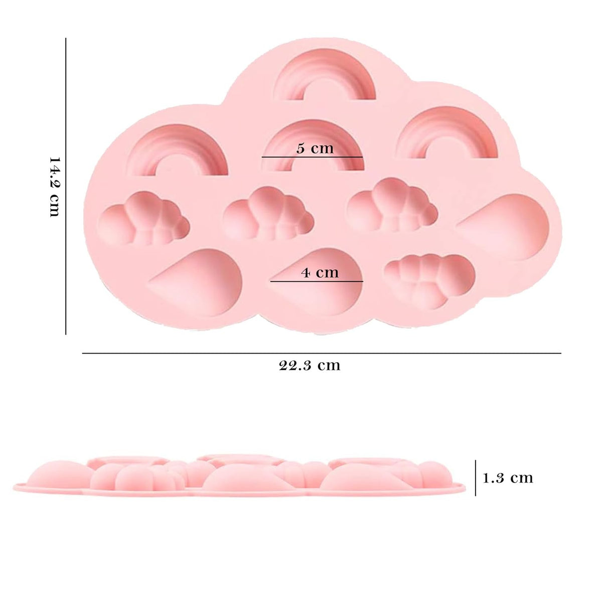 Silicone Rainbow Shape Chocolate Mold |Weather Theme Mould for Cake Decoration |Ice Cube Tray |Baking Mould for Chocolate, Hard Candy, Ice Cubes, Gummy, Chocolate, Toffee