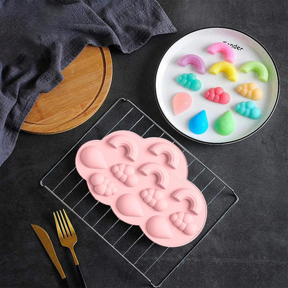 Silicone Rainbow Shape Chocolate Mold |Weather Theme Mould for Cake Decoration |Ice Cube Tray |Baking Mould for Chocolate, Hard Candy, Ice Cubes, Gummy, Chocolate, Toffee