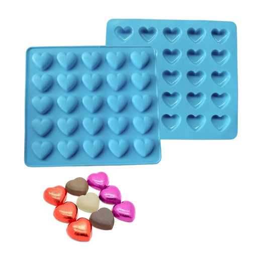 Silicone 25 Cavity 3D Heart Shape Chocolate Mold |Baking Tool for Kitchen Cake Decoration |Ice Cube Tray |Baking Mould for Chocolate, Candy, Ice Cubes, Gummy, Chocolate