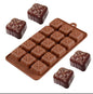 Chocolate Mould Gift Box Making Silicone Chocolate Mold for Cake, Brownie Topper, Hard & Soft Candies, Gummy, Jelly, Keto Fat Bombs Square Shapes in Brown Trays