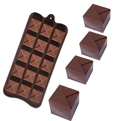 Silicone 15 Cavity Silicone Square Chocolate Candy All Purpose Mold (Output Weight Approx : 12 Grams ; Cavity Size : 2.2 x 2.2 x 2 cm)