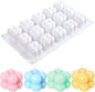 3D Bubble Candle Molds - 15 Cavity 4 Bubble Cube Silicone Mold for Candles Soap Making, Bubble Cake Mold for Baking Dessert Mousse Cake Jelly Ice Cream