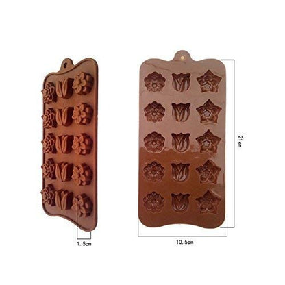 Multi-Design Chocolate Mould | Flower, Rose, and Star Silicone Candy Mold | Baking Tools for Cake Chocolate Candy Ice Jelly | Cake Baking Moulds | Bakeware Molds