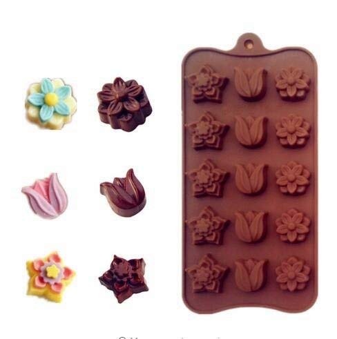 Multi-Design Chocolate Mould | Flower, Rose, and Star Silicone Candy Mold | Baking Tools for Cake Chocolate Candy Ice Jelly | Cake Baking Moulds | Bakeware Molds