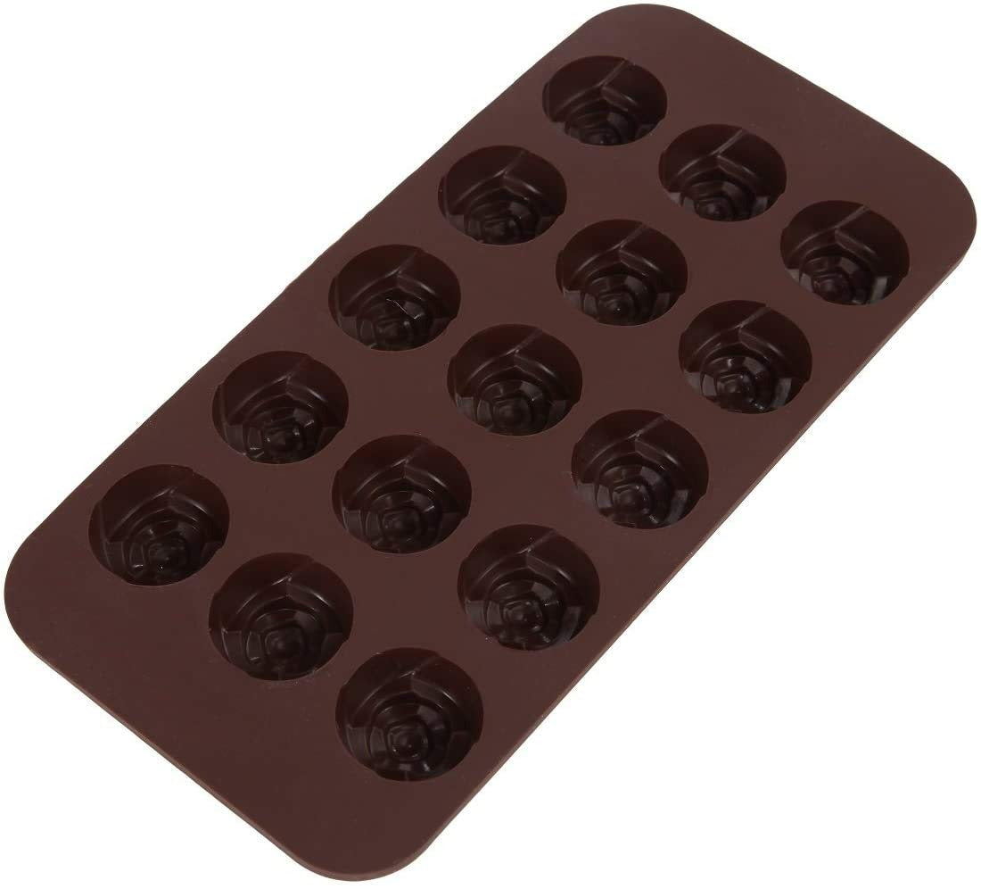 15 Cavity Rose Chocolate Silicon Molds | Rose Shape Chocolate Mould for Valentine's Day