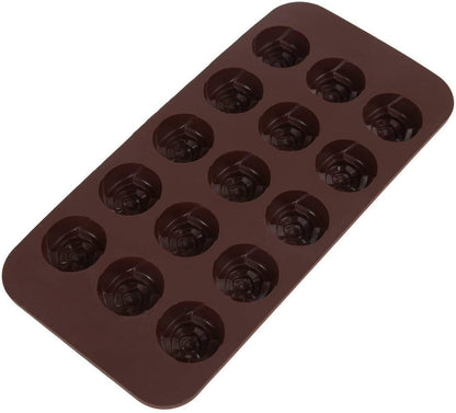 15 Cavity Rose Chocolate Silicon Molds | Rose Shape Chocolate Mould for Valentine's Day