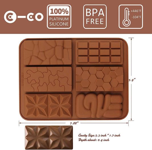 6 in 1 Chocolate Mould Tray I Multi Shape Break-Apart Chocolate Mold I Silicone DIY 3D Chocolate Mold