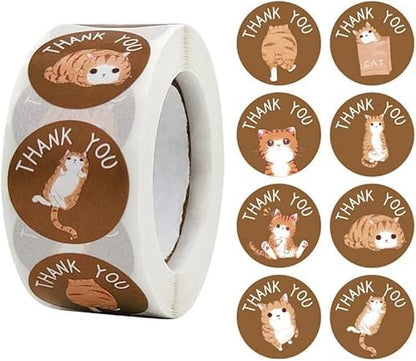 1 Inch Cute Thank You Stickers| Round Thank You Adhesive Sticker for Small Business Wedding Supplies Packing Stickers Gift Wrap | Thank You Stickers Golden | Pack of 500