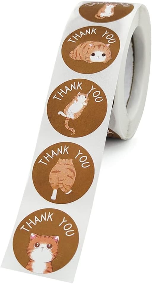 1 Inch Cute Thank You Stickers| Round Thank You Adhesive Sticker for Small Business Wedding Supplies Packing Stickers Gift Wrap | Thank You Stickers Golden | Pack of 500
