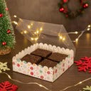 4 Brownie Box With Transparent Lid (Mixed Design) | Pack of 10