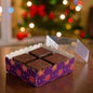 4 Brownie Box With Transparent Lid (Mixed Design) | Pack of 10