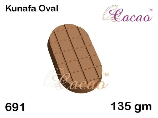 DUBAI KUNAFA OVAL BAR Mould 691 | Oval Shape Kunafa Chocolate Bar Mould
