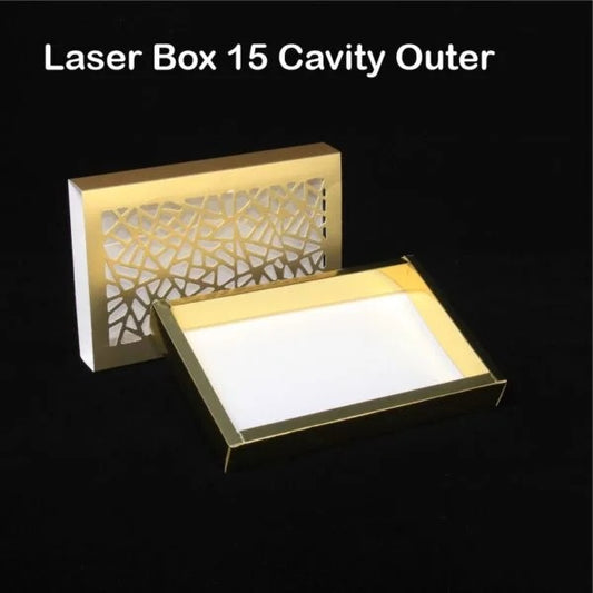 15 Cavity Laser Box Gold (Set of 5) | 15 Cavity Premium Gold Laser Cut Boxes