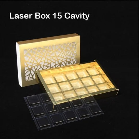 15 Cavity Laser Box Gold (Set of 5) | 15 Cavity Premium Gold Laser Cut Boxes