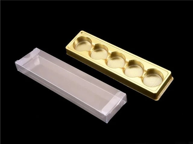 5 Choco Round PVC (Gold) Pack of 10 | 5 Chocolate PVC Box