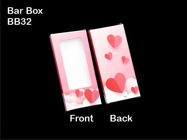 Hearts Bar Box Pack of 10 (4 Various Colours/ Designs) | Heart Design Bar Boxes