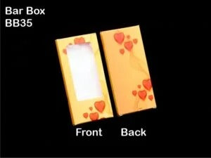 Hearts Bar Box Pack of 10 (4 Various Colours/ Designs) | Heart Design Bar Boxes