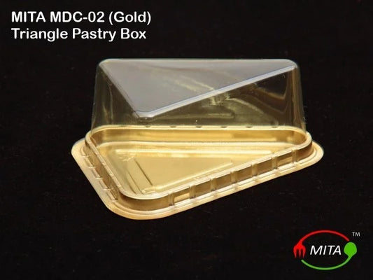 Triangle Dome Pastry Box Gold (MDC-02) Pack of 25 | Triangle Pastry Boxes