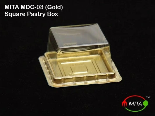 Square Dome Pastry Box Gold (MDC-03) Pack of 25