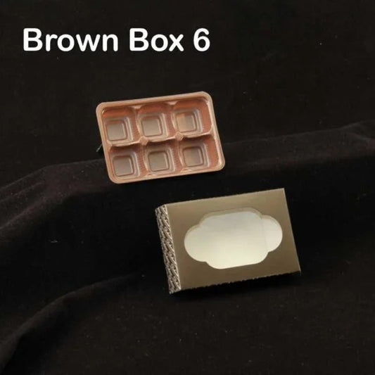 6 Cavity Brown Box + N-Tray Pack of 5 | 6 Cavity Brown Chocolate Boxes