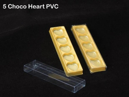 5 Choco Heart PVC T+C (Pack of 10) | 5 Chocolate Heart Box for Valentine's Day