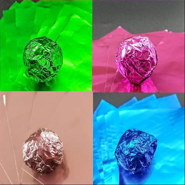 4 in 1 Multi Colour Plain Chocolate Wrapper |  Multicolour Chocolate Wrapper-200 pcs (Any 4 Random Colours Pack)