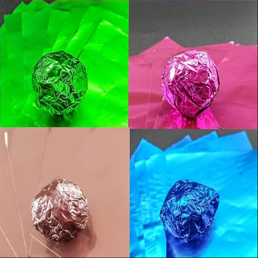 4 in 1 Multi Colour Plain Chocolate Wrapper |  Multicolour Chocolate Wrapper-200 pcs (Any 4 Random Colours Pack)
