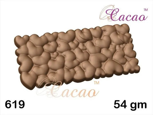 Mould 619 BAR OF HEARTS - Valentine Special Chocolate Mould