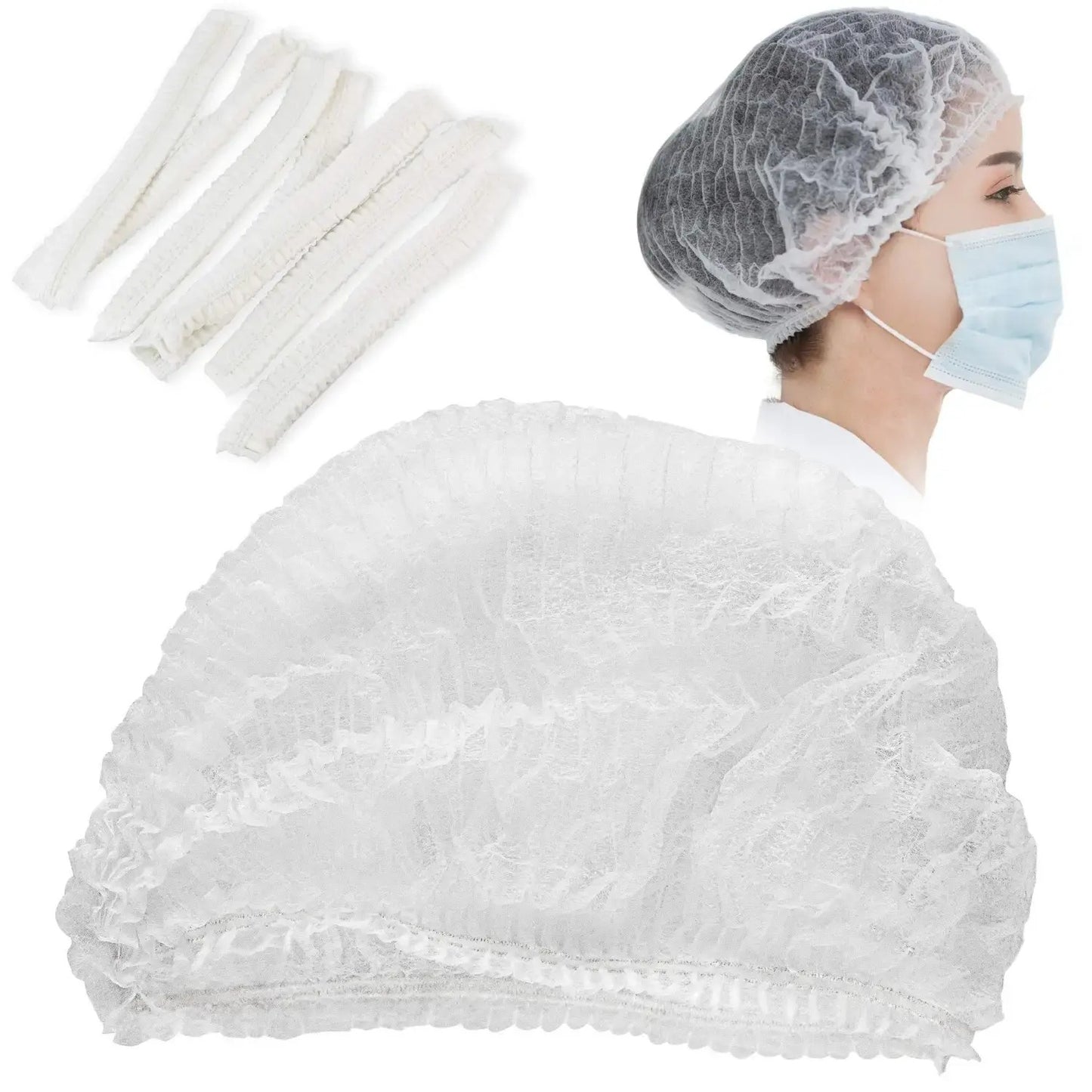 White Hairnet for Cooking and Baking (40-Piece Packet)