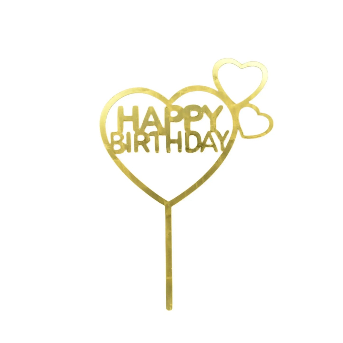 Golden Acrylic Happy Birthday Cake Topper