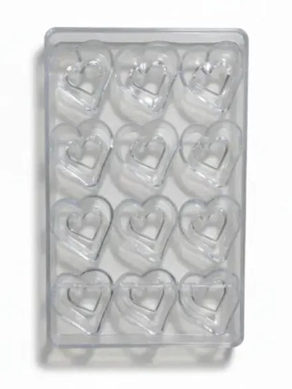 Heart Shape Polycarbonate Chocolate Mold – 15 Cavity Clear Heart Design
