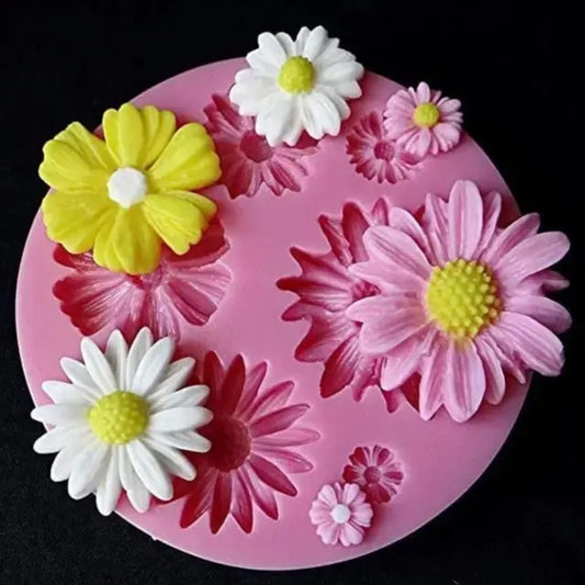3D Daisy Flower Silicone Molds Fondant