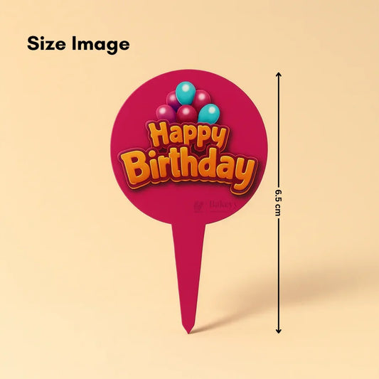 Happy Birthday Paper Cake Toppers | Cupcake Toppers | Birthday Decorations Items | Pack of 100