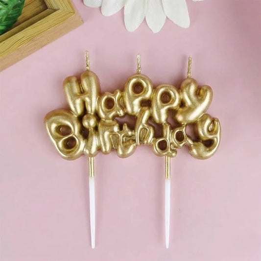 Happy Birthday Candle | Metallic Shades | Pack of 1