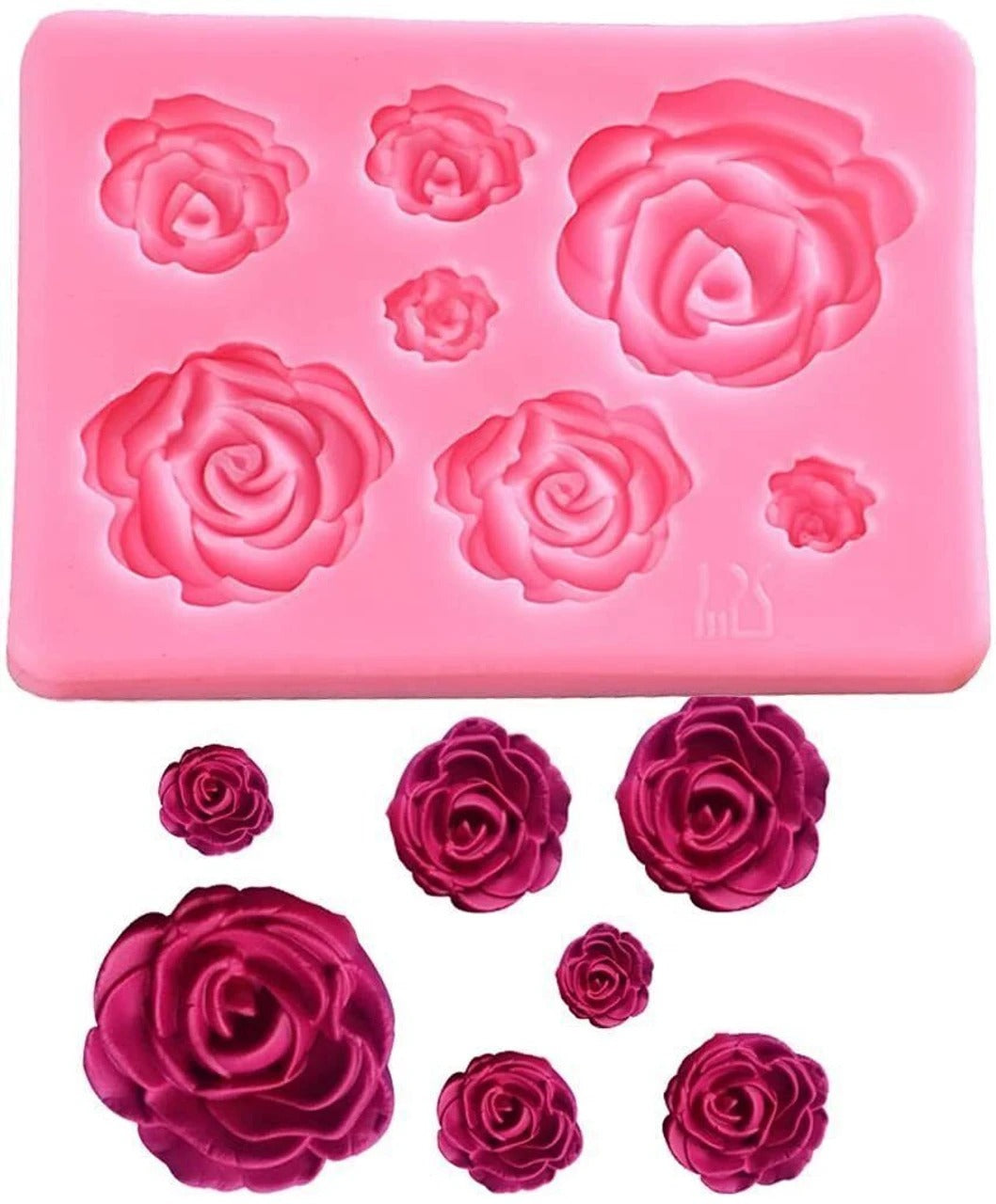 7 in 1 Mini 3D Roses Silicon Mould for Cake & Chocolate Decoration