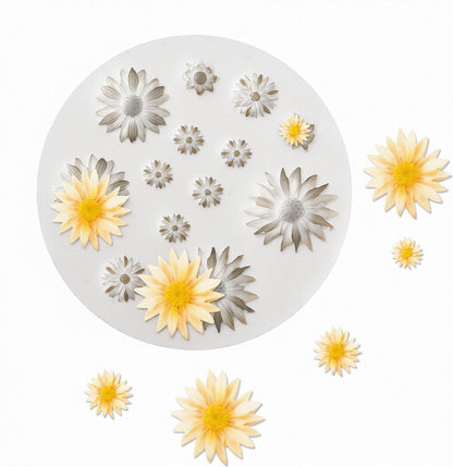 13 in 1 Mini Sunflower Silicon Mould for Cake & Chocolate Decoration
